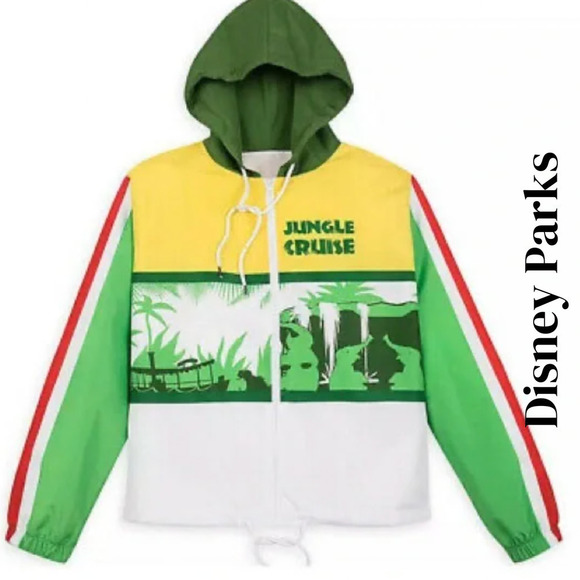 Disney Parks Magic Kingdom Jungle Cruise Hooded Windbreaker Jacket NWT Plus 3X - Picture 15 of 15